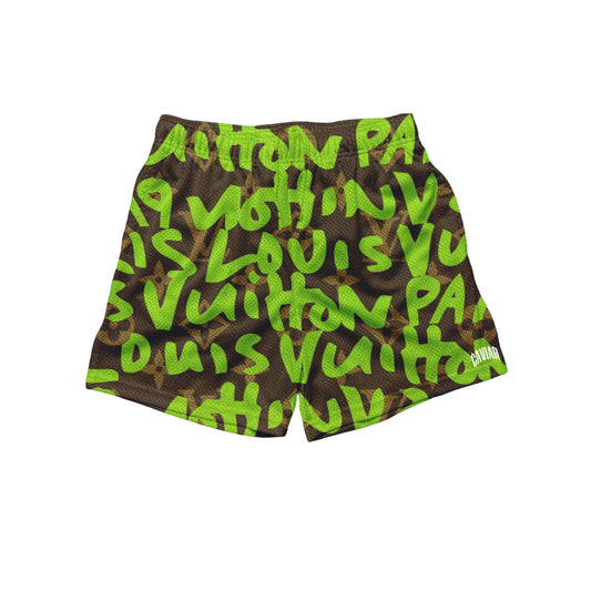 NEON GREEN PARIS SHORTS